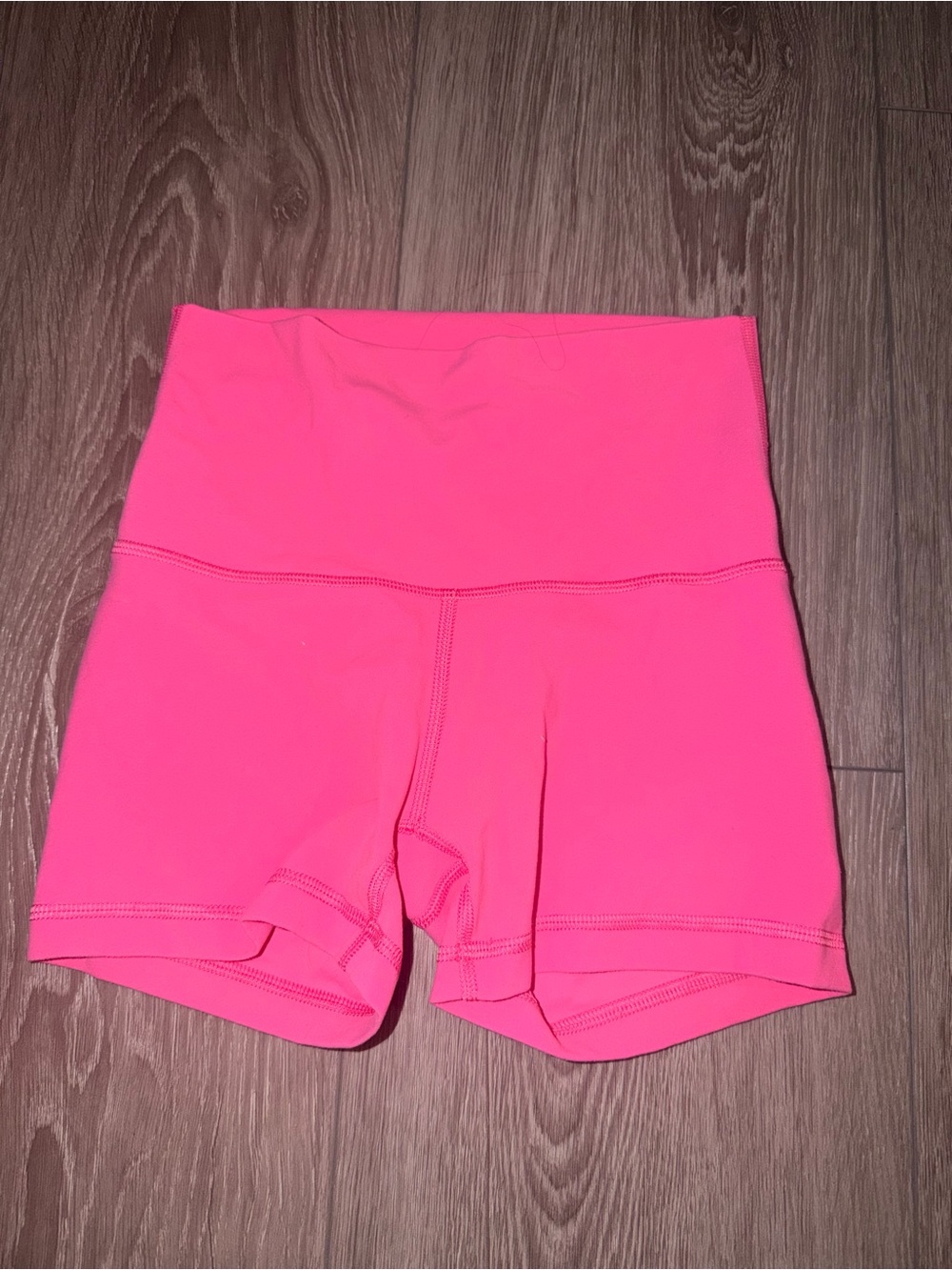 Aritzia High-Waist Neon Pink Bike Shorts